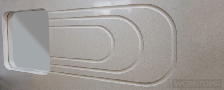 Kitchen worktop sink drainage